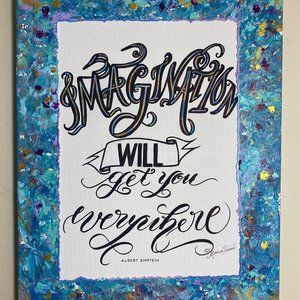 Original | Unique | Calligraphy Acrylic Canvas - Imagination